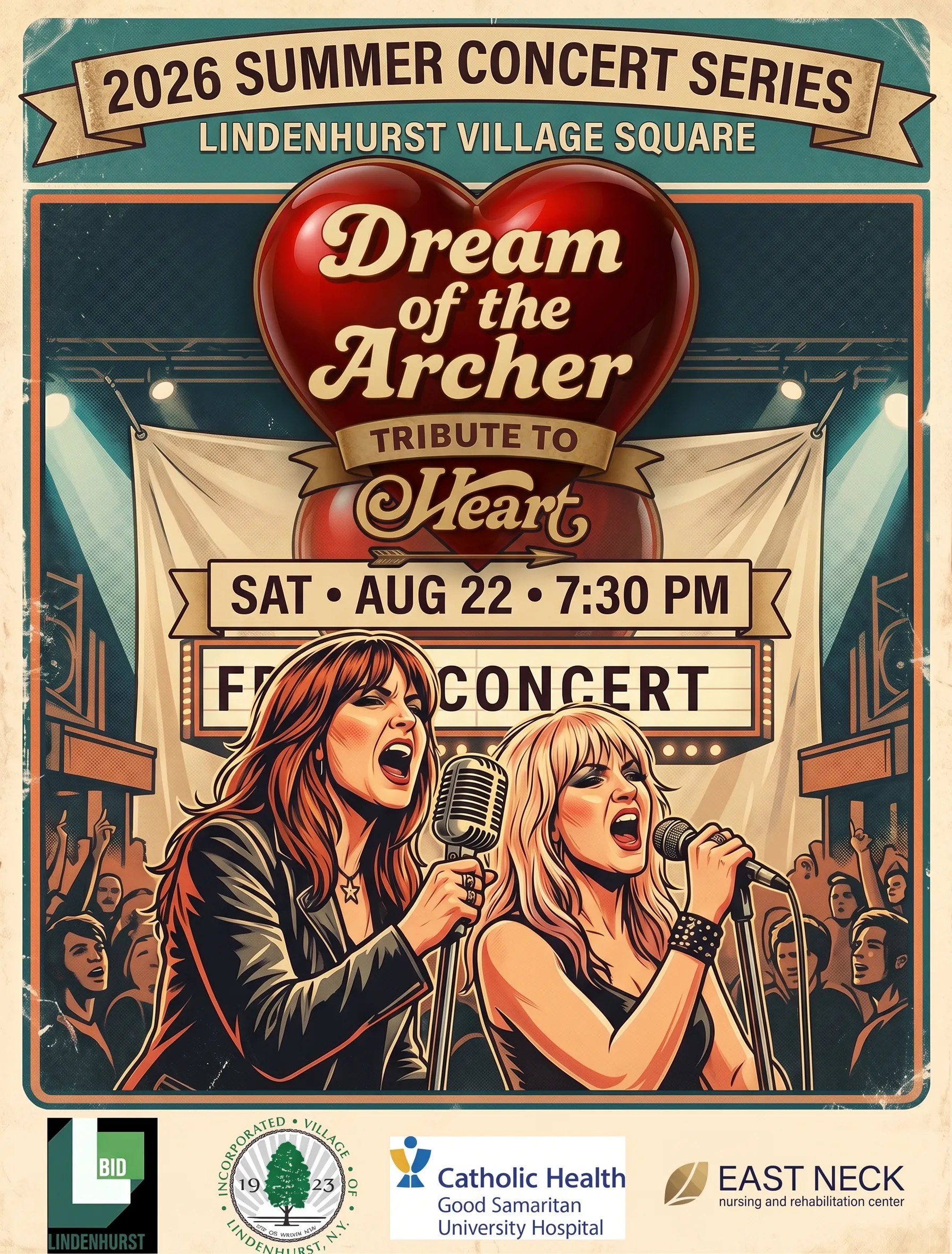 Dream of the Archer flyer for Lindenhurst 2026 Summer Concert Series on May 30, 2026