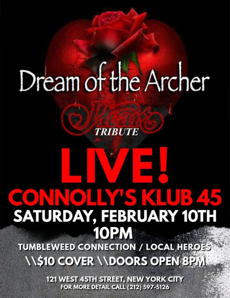 Dream of the Archer flyer for Connolly's on February 10, 2018